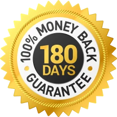 180-day money-back guarantee badge